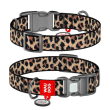 WAUDOG Нашийник для собак нейлоновий з QR паспортом, "Леопард", пластиковий фастекс, М, ширина 20 мм, довжина 28-40 см