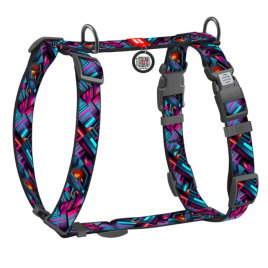 WAUDOG Шлея для собак нейлонова з QR паспортом, "Нескінченні світи", пластиковий фастекс, L