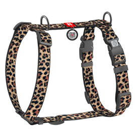 WAUDOG Шлея для собак нейлонова з QR паспортом, "Леопард", пластиковий фастекс, L