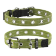 Collar Нашийник для собак бавовняна тасьма брезент одинарний, M, ширина 25 мм, довжина 53 см, зелений