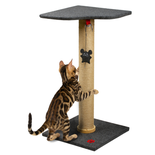 Red Point Scratch Кігтеточка-стовпчик з платформою джутова з мишкою, 40 х 40 х 76 см - 2
