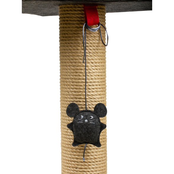 Red Point Scratch Кігтеточка-стовпчик з платформою джутова з мишкою, 40 х 40 х 76 см - 3