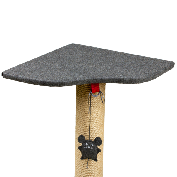 Red Point Scratch Кігтеточка-стовпчик з платформою джутова з мишкою, 40 х 40 х 76 см - 5