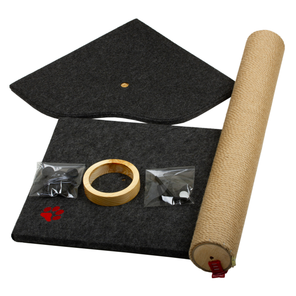 Red Point Scratch Кігтеточка-стовпчик з платформою джутова з мишкою, 40 х 40 х 76 см - 6