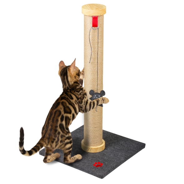 Red Point Scratch Кігтеточка-стовпчик джутова з мишкою, 40 х 40 х 76 см - 1