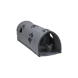 Red Point Kitty Tunnel Будиночок-тунель з мишкою для котів сірий, 85 х 28 х 28 см
