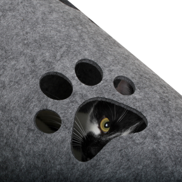 Red Point Kitty Tunnel Будиночок-тунель з мишкою для котів сірий, 85 х 28 х 28 см - 2