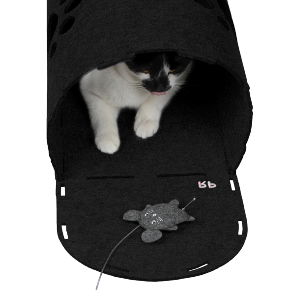 Red Point Kitty Tunnel Будиночок-тунель з мишкою для котів чорний, 85 х 28 х 28 см - 5