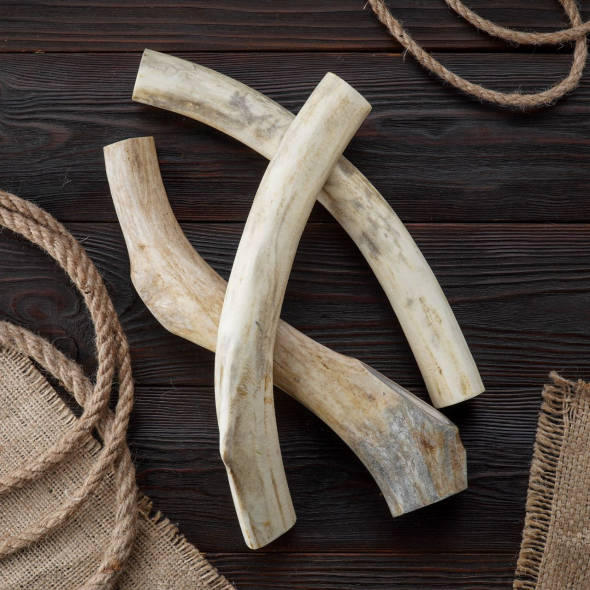 DogsRogs Оленячі роги L для собак середніх порід, м'які, 30 см - 1