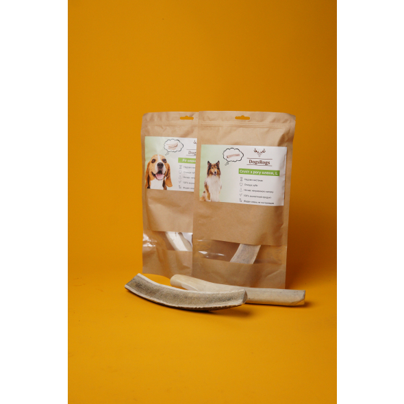 DogsRogs Спліт із рогів оленя L для собак середніх та великих порід, середньої твердості, 30 см - 2