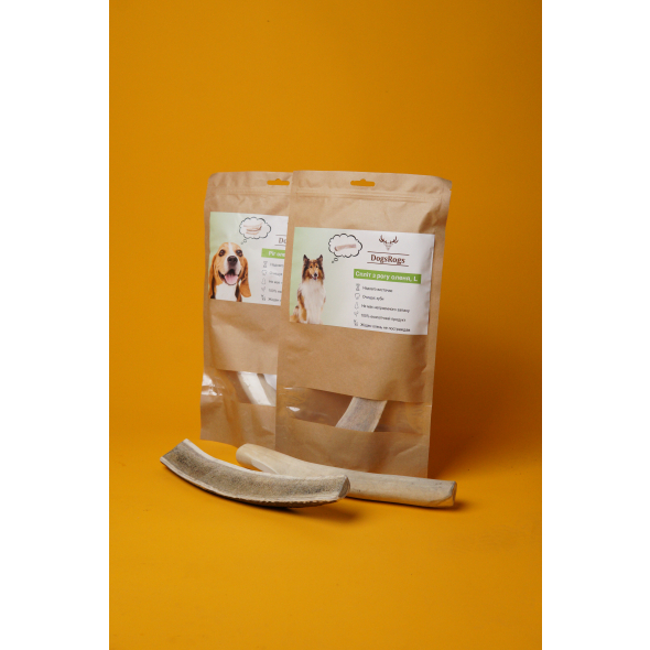 DogsRogs Спліт із рогів оленя L для собак середніх та великих порід, середньої твердості, 30 см - 4