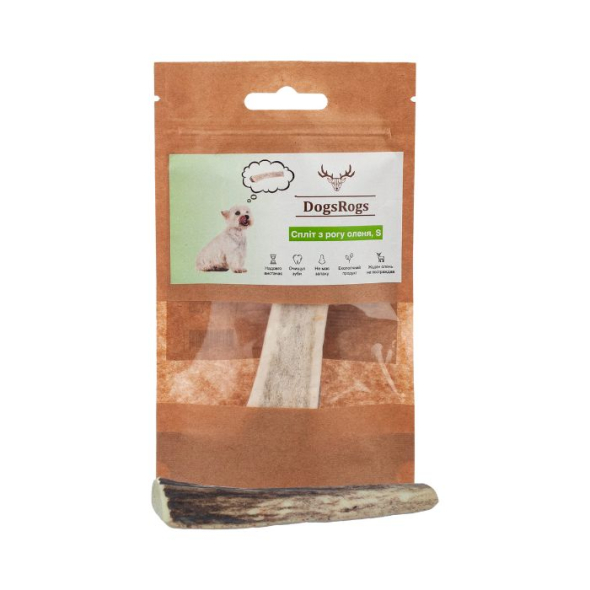 DogsRogs Спліт із рогів оленя S для собак мініатюрних порід, середньої твердості, 10 см