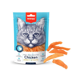 Wanpy Soft Chicken Jerky Strips Смужки в’яленого курячого філе для котів, 80 г