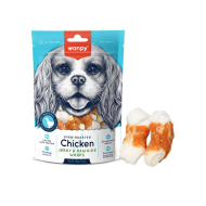 Wanpy Chicken Jerky &amp; Rawhide Wraps Кісточки-вузлики з в’яленою курятиною для собак, 100 г