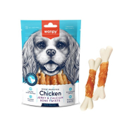 Wanpy Chicken Jerky &amp; Calcium Bone Twists Кісточки з в’яленою куркою та кальцієм для собак, 100 г