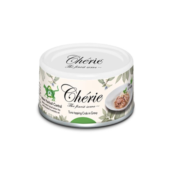 Cherie Hairball Control Tuna &amp; Crab Вологий корм для котів шматочки тунця та краба в соусі, 80 г