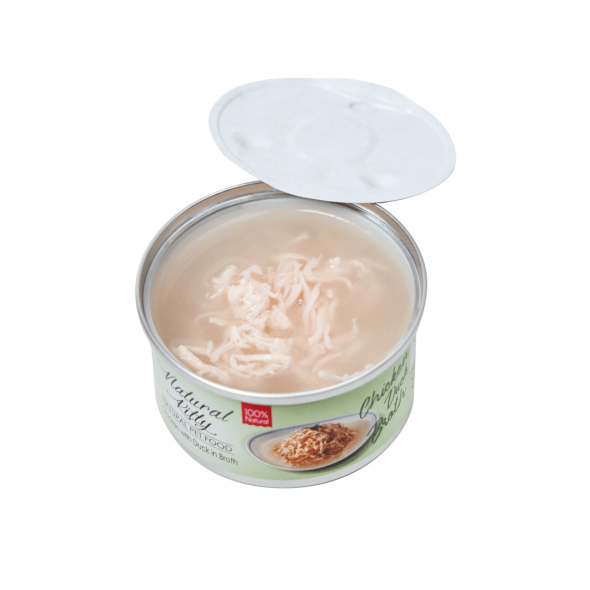 Natural Kitty Broth Series Chicken with Duck in Broth Вологий корм для котів курка з качкою в бульйоні, 80 г - 1