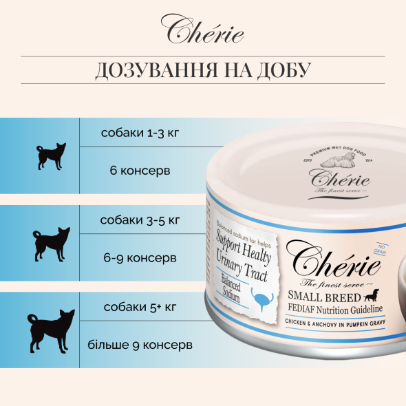 Cherie Small Breed Chicken&amp;Anchovy in Pumpkin Gravy Вологий корм для собак курка з анчоусом в гарбузовому соусі, 80 г - 4