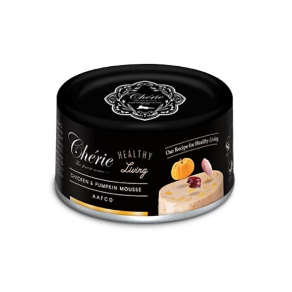 Cherie Healthy Living Chicken &amp; Pumpkin Mousse Вологий корм для котів мус з куркою і гарбузом, 80 г