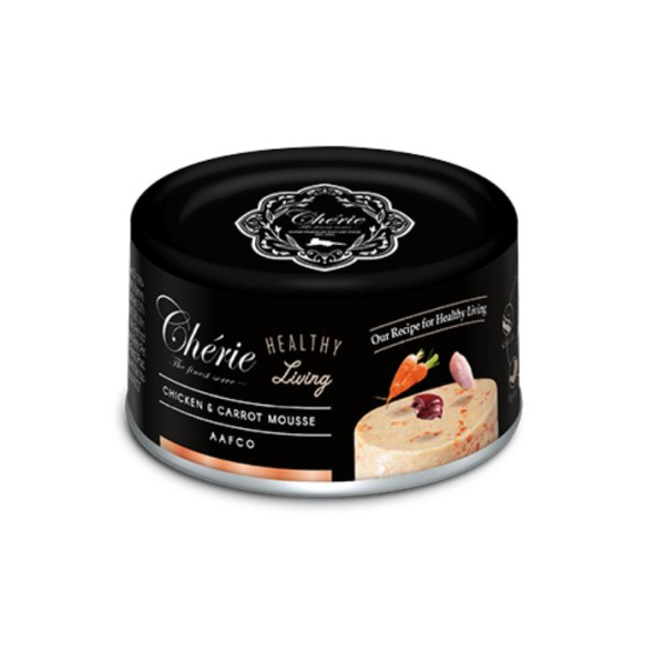 Cherie Healthy Living Chicken &amp; Carrot Mousse Вологий корм для котів мус з куркою і морквою, 80 г