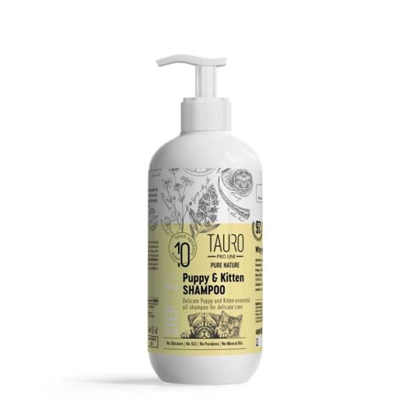 Tauro Pro Line Pure Nature Delicate Puppy &amp; Kitten Shampoo М'який шампунь для цуценят і кошенят, 400 мл