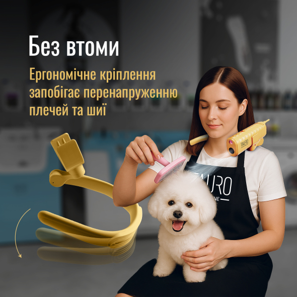 Tauro Pro Line Універсальний фен для тварин із гнучкою системою кріплення на шиї, з вилкою ЄС, рожевий - 6