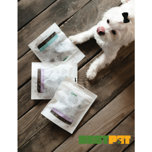 Nature's Protection Superior Care White Dogs Sensitive Care Беззернові ласощі для юніорів із білим забарвленням з чутливим травленням з лососем, 150 г - 2