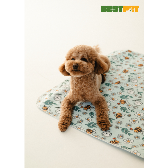 MISOKO Багаторазова пелюшка для тварин з бджолами, блакитна, 40х50 см  1 шт - 3