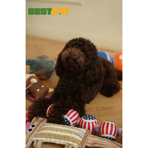 MISOKO Іграшка для собак тенісні м'ячі синьо-червоні 10 см, 3 шт - 3