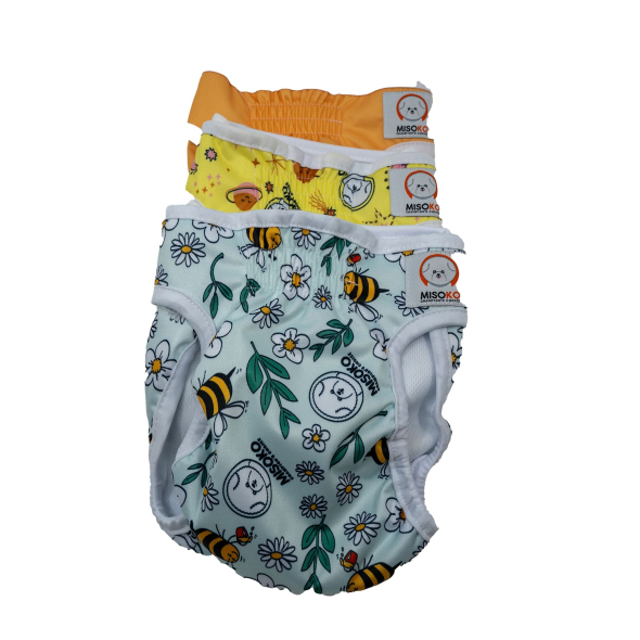 MISOKO Набір багаторазових підгузків для собак-сук, Sweet Dream, розмір S, 3 шт