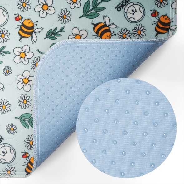 MISOKO Багаторазова пелюшка для тварин з бджолами, блакитна, 40х50 см  1 шт - 2