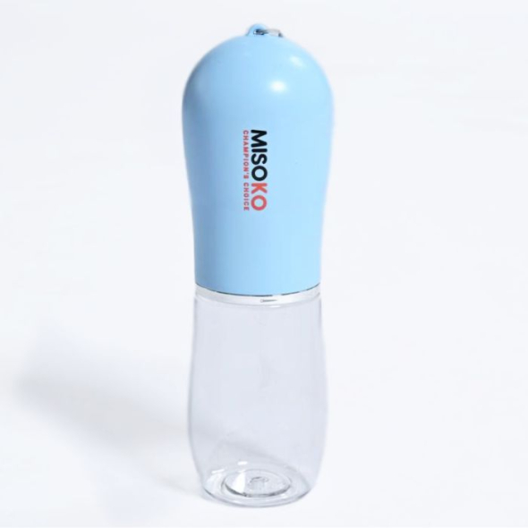 MISOKO Пляшка для подорожей для собак і котів пластикова блакитна, 380 мл