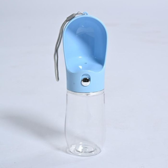 MISOKO Пляшка для подорожей для собак і котів пластикова блакитна, 380 мл - 2
