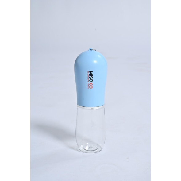 MISOKO Пляшка для подорожей для собак і котів пластикова блакитна, 380 мл - 3