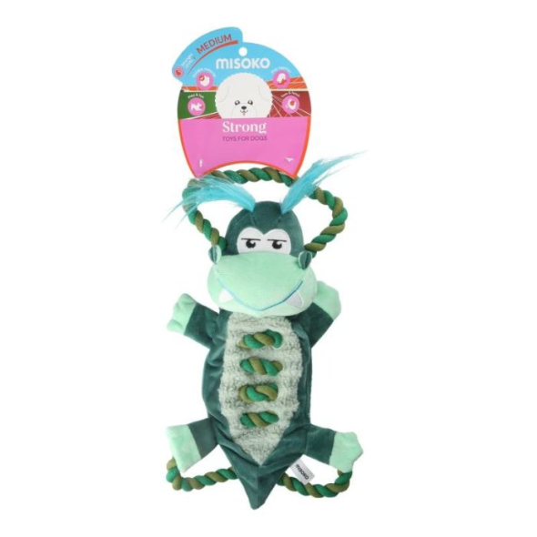 MISOKO Міцна іграшка для собак з мотузкою крокодил, 48 см