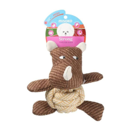 MISOKO Міцна іграшка для собак з мотузкою бегемот, 17,5 см