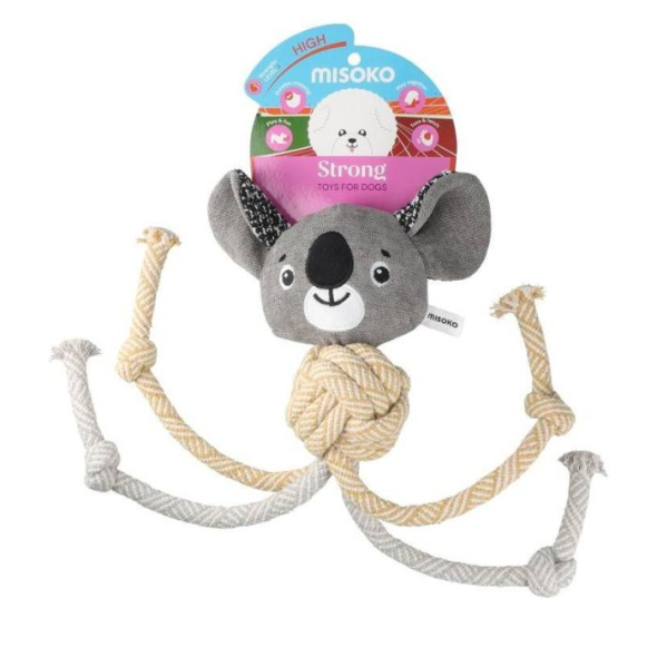 MISOKO Міцна іграшка для собак з мотузкою коала, 43 см