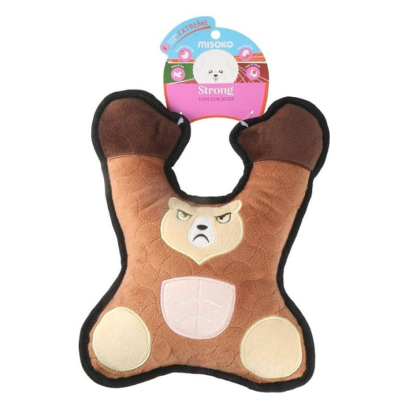 MISOKO Надзвичайно міцна іграшка для собак ведмідь, 26 см