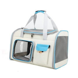 PAW COUTURE сумка-переноска для домашніх тварин, 34 x 51 x 30 см, біла з блакитним