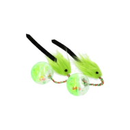 HIPPIE PET Набір іграшок для котів М'ячики з мишкою зелені 26 см, 2 шт