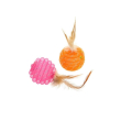 HIPPIE PET Набір іграшок для котів М'ячики з пір'ям, рожевий і помаранчевий 5 см, 2 шт