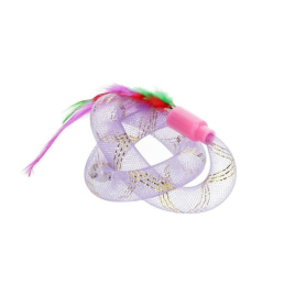 HIPPIE PET Игрушка для кошек с перьями, фиолетовая 19 см