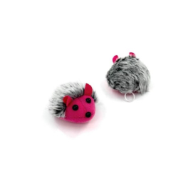 HIPPIE PET Іграшка для котів Вібруюча мишка сіро-рожева 7 см