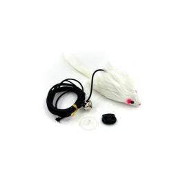 HIPPIE PET Іграшка для котів Мишка з мотузкою біла 8 см