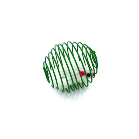 HIPPIE PET Іграшка для котів М'ячик з мишкою зелений 7 см