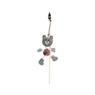 HIPPIE PET Іграшка для котів Вудка з ведмедиком сіра 40 см