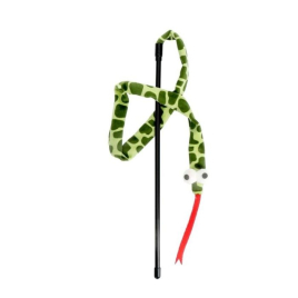 HIPPIE PET Іграшка для котів Вудка-змійка зелена 37 см