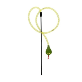 HIPPIE PET Іграшка для котів Вудка з маленькою коброю зелена 37 см