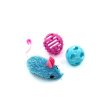 HIPPIE PET Набір іграшок для котів Мишка та два м'ячика, синій і рожевий 3 шт