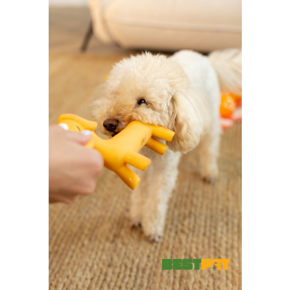 MISOKO Іграшка для собак, собака, латекс, коричневий, 21 см - 3